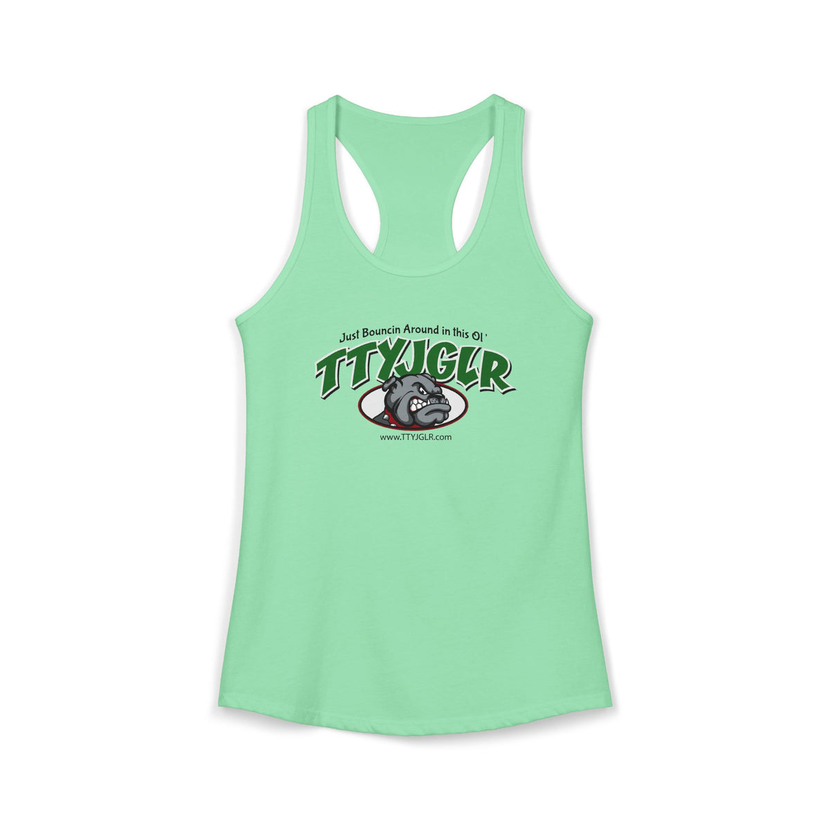 Women's Ideal Racerback Tank, Bulldog - Green (runs a little small)