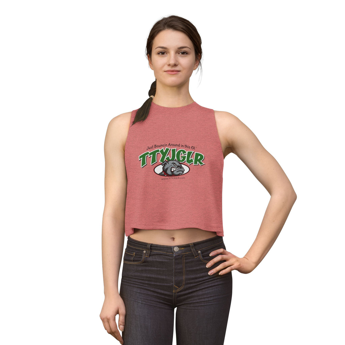 TTYJGLR Green Bulldog Logo - Women's Crop Top