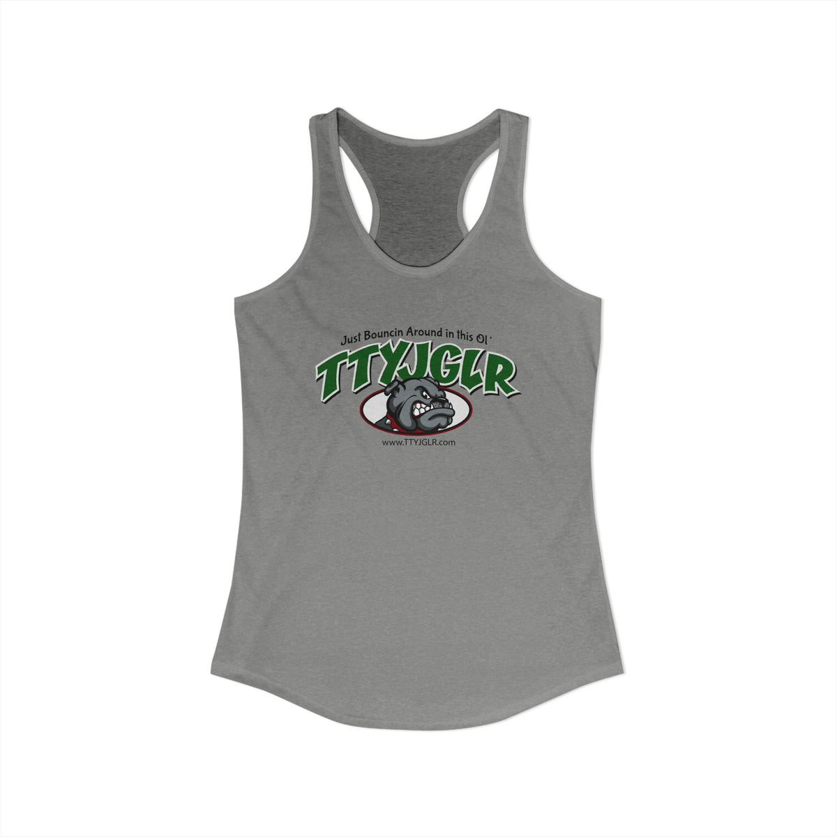 Women's Ideal Racerback Tank, Bulldog - Green (runs a little small)