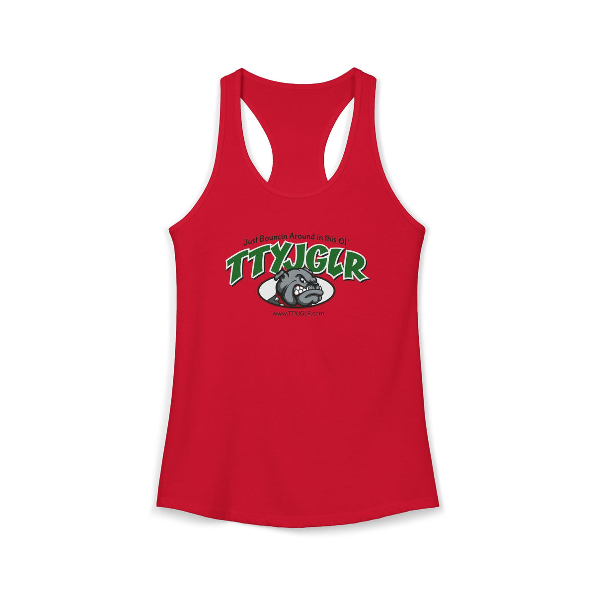 Women's Ideal Racerback Tank, Bulldog - Green (runs a little small)