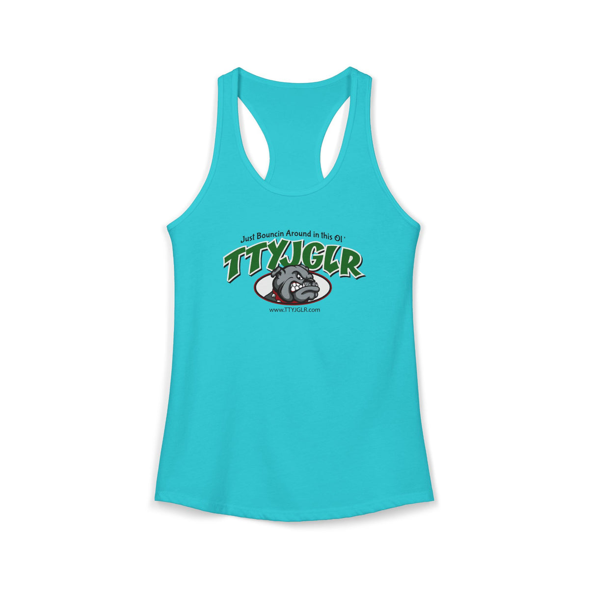 Women's Ideal Racerback Tank, Bulldog - Green (runs a little small)
