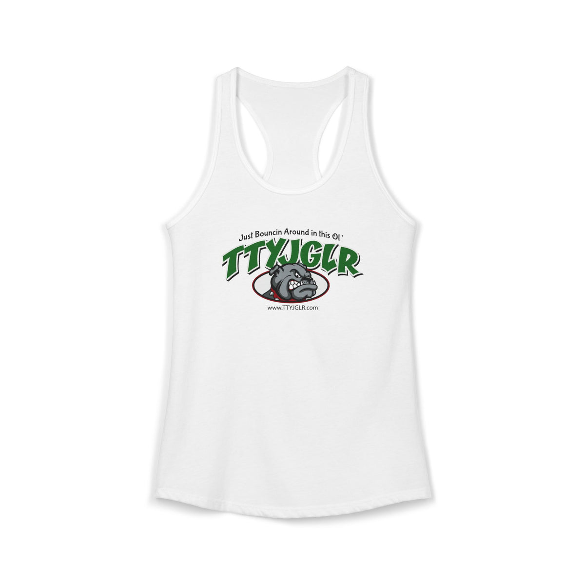 Women's Ideal Racerback Tank, Bulldog - Green (runs a little small)