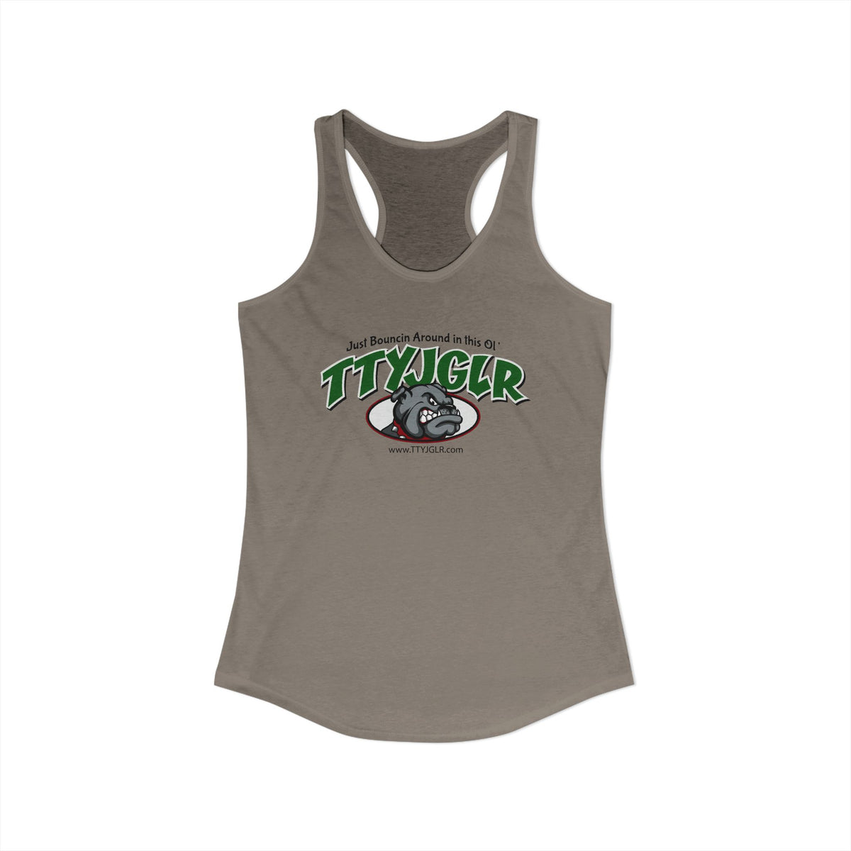 Women's Ideal Racerback Tank, Bulldog - Green (runs a little small)