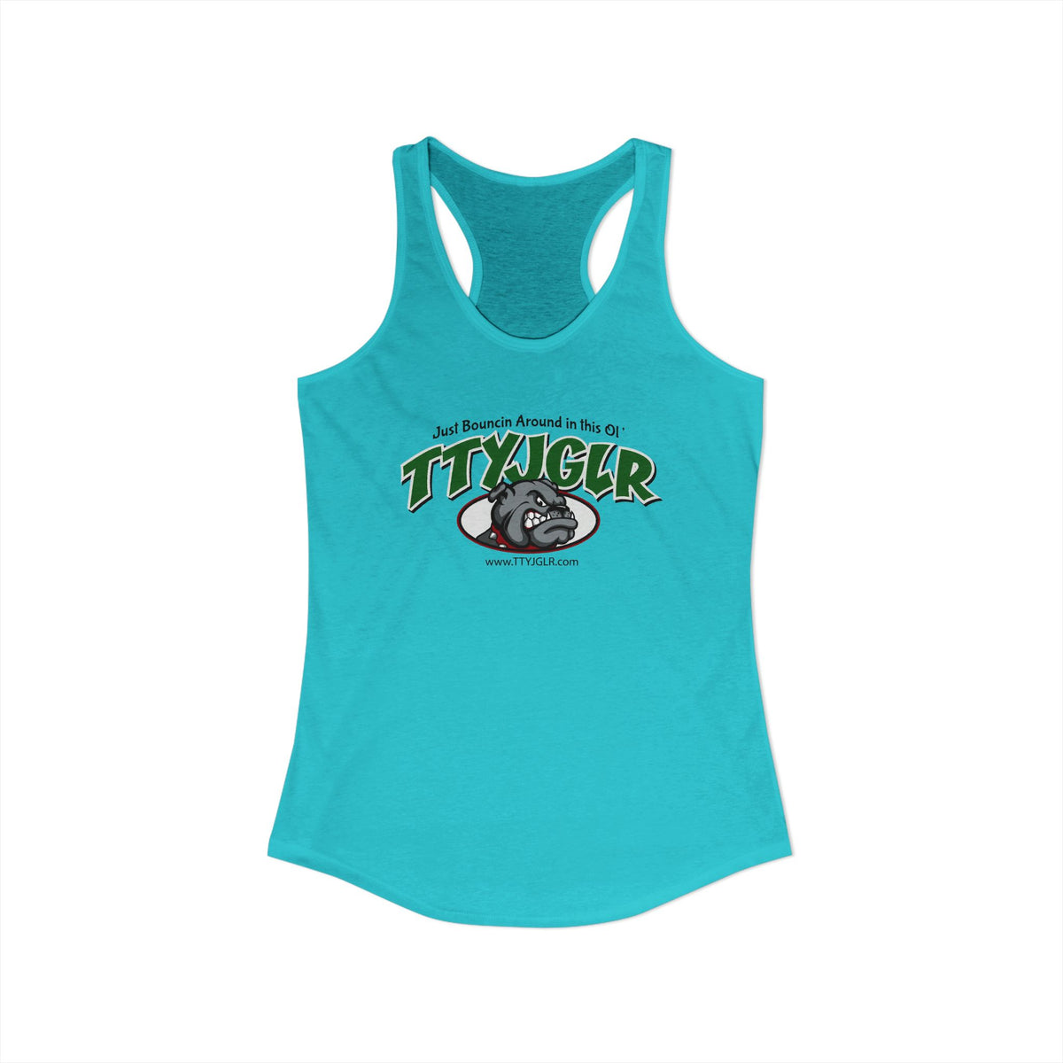 Women's Ideal Racerback Tank, Bulldog - Green (runs a little small)
