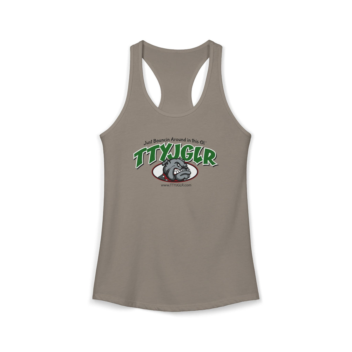 Women's Ideal Racerback Tank, Bulldog - Green (runs a little small)