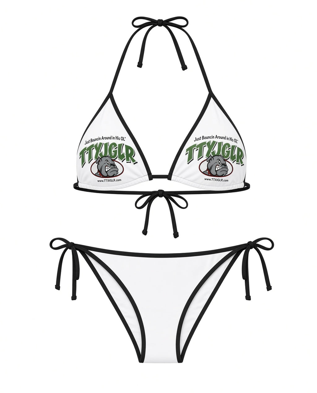 Mean Green Bulldog TTYJGLR Bikini — Women's Tie-Side Triangle Swimsuit