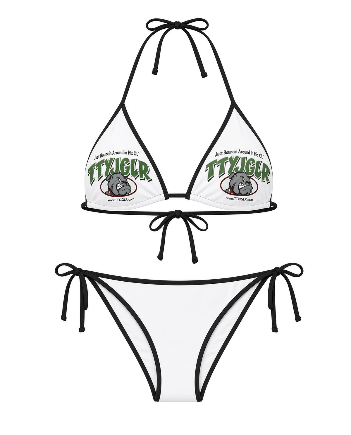 Mean Green Bulldog TTYJGLR Bikini — Women's Tie-Side Triangle Swimsuit
